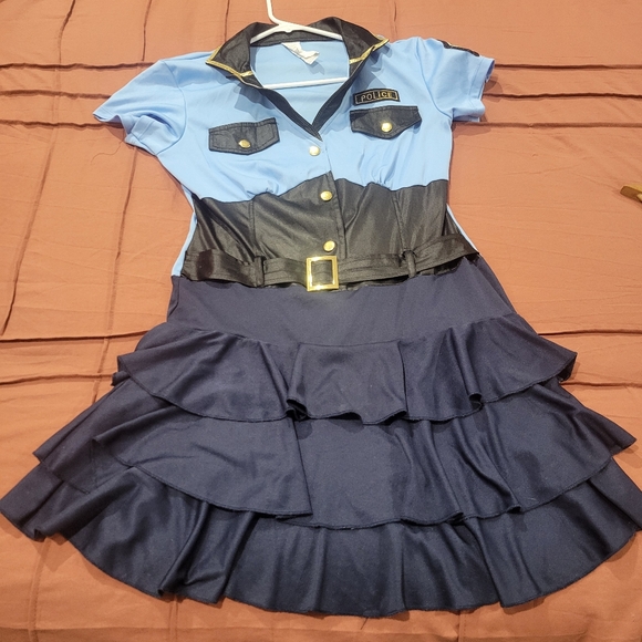 Walmart Other - Halloween Police Uniform Cosplay Costume Adult Womens Small Blue Skirt Hat Cuffs